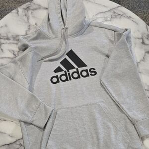 Mens adidas Gray Hoodie with Black Logo